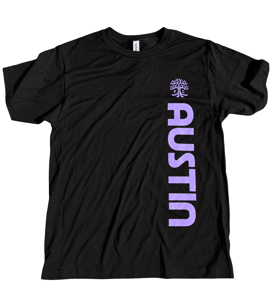 AUSTIN FC BLACK VERTICAL WORDMARK TEE