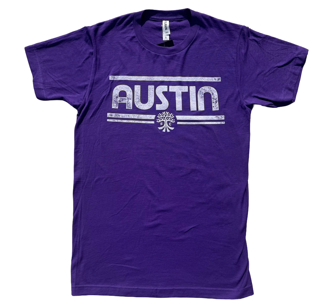 AUSTIN FC PURPLE DISTRESSED LOGO TEE