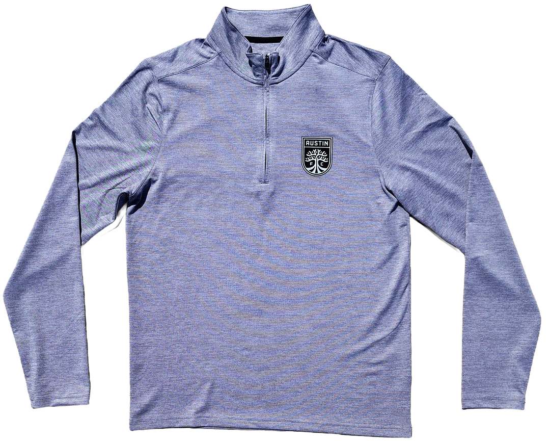 AUSTIN FC BLACK PRIMARY LOGO GREY QUARTER ZIP