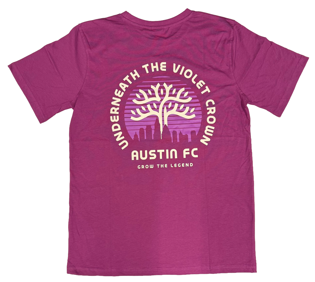 AUSTIN FC PURPLE CIRCLE SKYLINE TEE