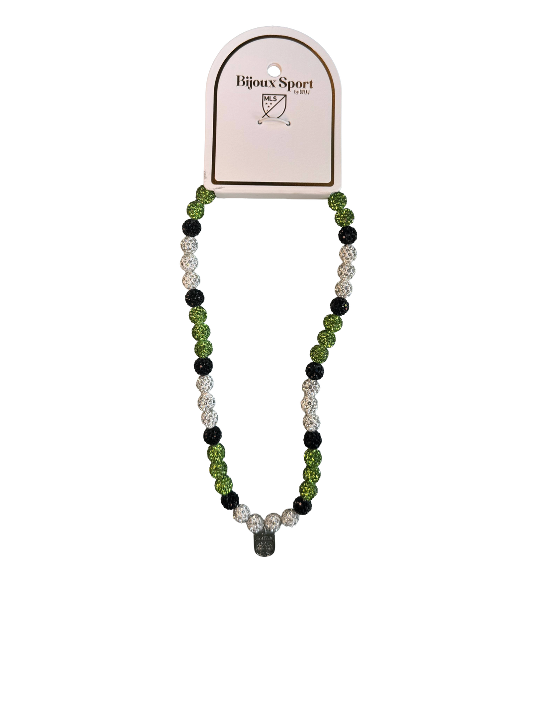 AUSTIN FC CRYSTAL BEADED SILVER NECKLACE