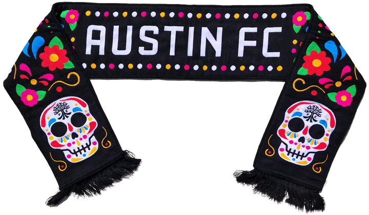 AUSTIN FC HISPANIC HERITAGE SKULL AND FLOWERS SCARF