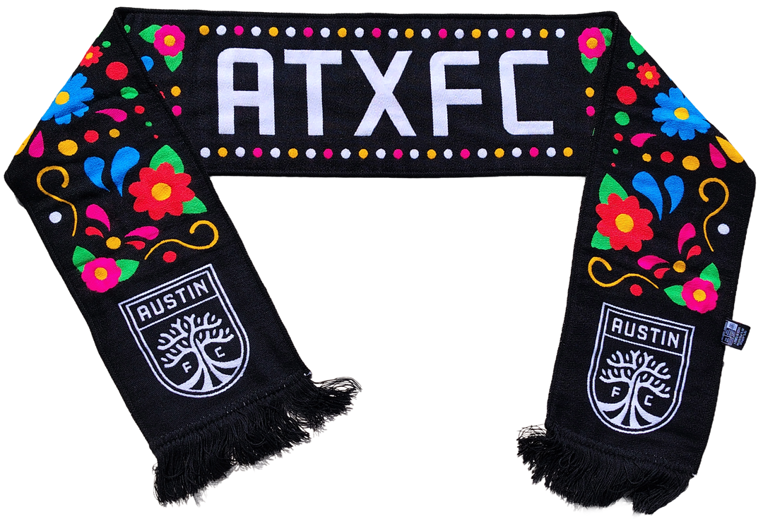 AUSTIN FC HISPANIC HERITAGE SKULL AND FLOWERS SCARF