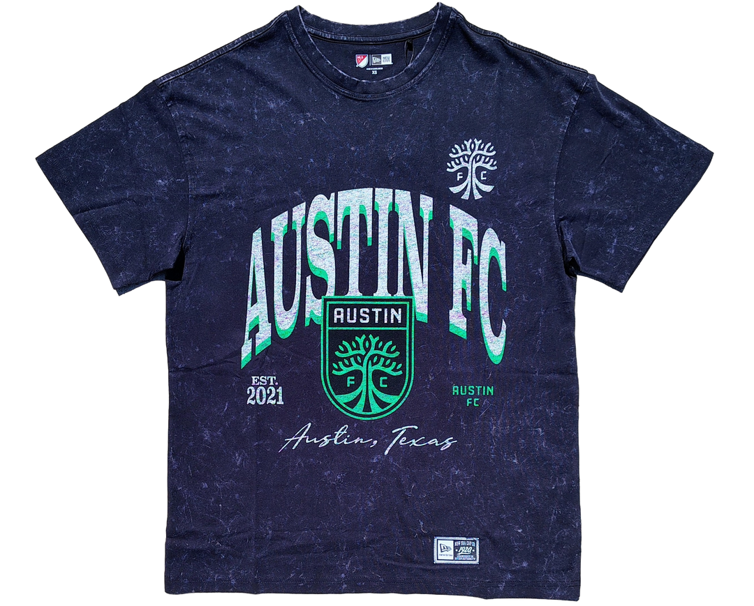 AUSTIN FC WMS BLACK MINERAL WASH TEE